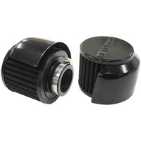 Aeroflow 1-3/8'' BREATH FILTER W/ SHIELD3'' O.D 2-1/2'' H BLACK TOP