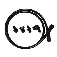 Aeroflow -3AN x 4ft BLACK BRAIDED LINE KIT WITH FITTINGS INCLUDED