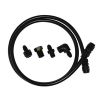 Aeroflow -4AN x 6ft BLACK BRAIDED LINE KIT WITH FITTINGS INCLUDED