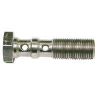Aeroflow DOUBLE BANJO BOLT 7/16-24 STAINLESS 38.5MM LONG