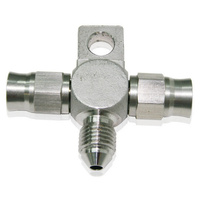 Aeroflow STAINLESS -3AN TEE WITH MOUNT TEFLON ENDS WITH -3AN ON SIDE