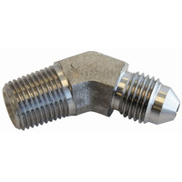 Aeroflow S/S 45 DEG 1/4'' NPT TO 4AN
