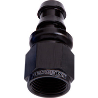 Aeroflow STRAIGHT PUSH LOCK END -6AN BLACK NO CLAMP REQUIRED