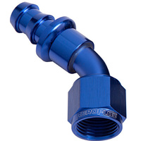 Aeroflow 45 DEG PUSH LOCK END -8AN BLUE NO CLAMP REQUIRED