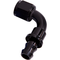 Aeroflow 90 DEG PUSH LOCK END -8AN BLACK NO CLAMP REQUIRED