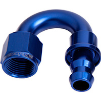 Aeroflow 180 DEG PUSH LOCK END -8AN BLUE NO CLAMP REQUIRED