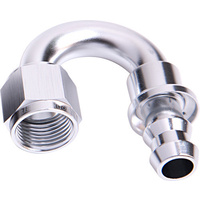 Aeroflow 180 DEG PUSH LOCK END -10AN SILVER NO CLAMP REQUIRED