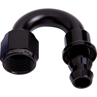 Aeroflow 180 DEG PUSH LOCK END -12AN BLACK NO CLAMP REQUIRED