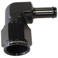 Aeroflow FEMALE -8AN 90DEG TO 3/8'' BARBBLACK SWIVEL NUT