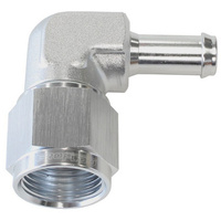 Aeroflow FEMALE -8AN 90DEG TO 3/8'' BARBSILVER SWIVEL NUT