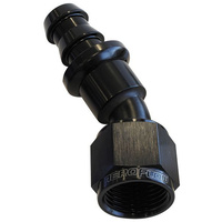 Aeroflow 30 DEG PUSH LOCK END -6AN BLACK NO CLAMP REQUIRED<15PSI