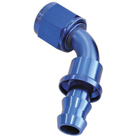 Aeroflow 60 DEG PUSH LOCK END -6AN BLUE NO CLAMP REQUIRED <15PSI