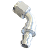 Aeroflow 60 DEG PUSH LOCK END -8AN SILVER NO CLAMP REQUIRED<15PSI