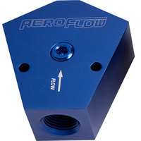 Aeroflow FUEL BLOCK 1/2 - 3/8 IN - OUT BLUE 1/8'' NPT PORT