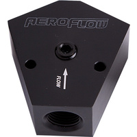 Aeroflow FUEL BLOCK 3/4''- 3/4'' IN - OUTBLACK 1/8'' NPT PORT & MOUNT