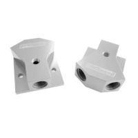 Aeroflow BILLET Y-BLOCK 3X -8 ORB PORTSSILVER WITH MOUNTING PAD