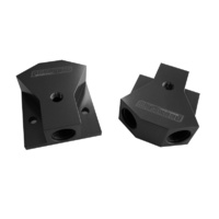 Aeroflow BILLET Y-BLOCK 2 X -8 1 X -10ORB BLACK WITH MOUNTING PAD