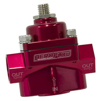 Aeroflow RED STYLE REG 1-4 PSI ADJUSTA BILLET 1In 2 Out 3/8 NPT PORT