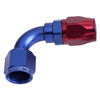 Aeroflow 500 Series Cutter Hose End -16AN Female to -16AN Hose 90-Degree Blue/Red AF503-16