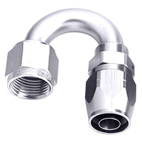 Aeroflow 500 Series Cutter Hose End -16AN Female to -16AN Hose 180-Degree Silver AF506-16S