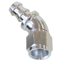 Aeroflow -10AN 45 DEG FULL FLOW PUSH LOSILVER FULL FLOW PUSH LOCK