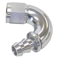 Aeroflow -8AN 150 DEG FULL FLOW PUSH LOSILVER FULL FLOW PUSH LOCK