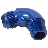 Aeroflow 90 DEG 1/8'' TO -6AN FULL FLOW BLUE NO RESTRICTION IN BEND