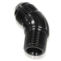 Aeroflow 45 DEG 1/2'' TO -6AN FULL FLOW BLACK NO RESTRICION IN BEND