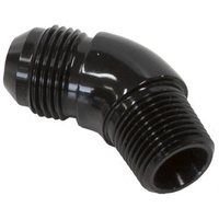 Aeroflow 45 DEG 1/4'' TO -6AN FULL FLOW BLACK NO RESTRICION IN BEND