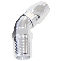 Aeroflow 550 Series Full Flow Hose End 1/2" NPT Male to -08AN Hose 45-Degree Silver AF528-08-08S