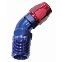 Aeroflow 550 Series Full Flow Hose End 1/2" NPT Male to -10AN Hose 45-Degree Blue/Red AF528-10-08