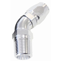 Aeroflow 550 Series Full Flow Hose End 3/4" NPT Male to -12AN Hose 45-Degree Silver AF528-12-12S