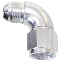 Aeroflow 90 DEG FEMALE - MALE -12AN SILVER FULL FLOW