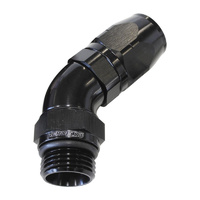 Aeroflow 550 Series Full Flow Hose End -04ORB Male to -06AN Hose 45-Degree Black AF544-06-04BLK
