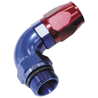 Aeroflow 550 Series Full Flow Hose End -10ORB Male to -12AN Hose 90-Degree Blue/Red AF549-12-10