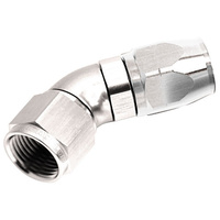 Aeroflow 550 Series Cutter Stepped Hose End -06AN Female to -08AN Hose 45-Degree Silver AF552-08-06S