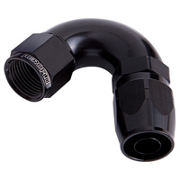 Aeroflow 550 Series Cutter Stepped Hose End -10AN Female to -08AN Hose 120-Degree Black AF554-08-10BLK