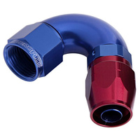 Aeroflow 550 Series Cutter Full Flow Hose End -10AN Female to -10AN Hose 120-Degree Blue/Red AF554-10