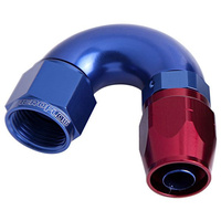 Aeroflow 550 Series Cutter Stepped Hose End -10AN Female to -08AN Hose 150-Degree Blue/Red AF555-08-10