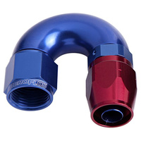 Aeroflow 550 Series Cutter Full Flow Hose End -04AN Female to -04AN Hose 180-Degree Blue/Red AF556-04