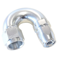 Aeroflow 550 Series Cutter Stepped Hose End -08AN Female to -06AN Hose 180-Degree Silver AF556-06-08S