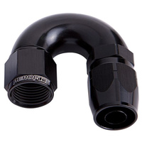 Aeroflow 550 Series Cutter Stepped Hose End -10AN Female to -08AN Hose 180-Degree Black AF556-08-10BLK