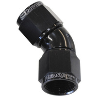 Aeroflow -10AN 45 DEG SWIVEL COUPLER BLACK BILLET FULL FLOW 1 PIECE