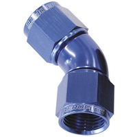 Aeroflow -16AN 45 DEG SWIVEL COUPLER BLUE BILLET FULL FLOW 1 PIECE