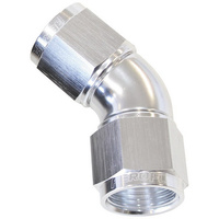 Aeroflow -20AN 45 DEG SWIVEL COUPLER SILVER BILLET FULL FLOW 1PIECE