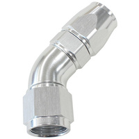 Aeroflow 45 DEG -20AN FULL FLOW TEFLON HOSE END SILVER 1 PIECE FULLFL