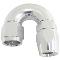 Aeroflow 180 DEG -6AN FULL FLOW TEFLON HOSE END SILVER 1 PIECE FULLFL