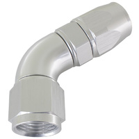 Aeroflow 60 DEG -10AN FULL FLOW TEFLON HOSE END SILVE 1 PIECE FULLFLO
