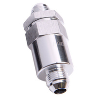 Aeroflow BILLET FUEL FILTER -8AN SILVER 30 MICRON BRONZE FILTER