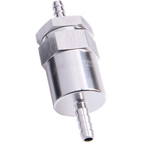 Aeroflow BILLET FUEL FILTER 3/8'' BARB SILVER 30 MICRON BRONZE FILTER